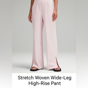 Lululemon Athletica Stretch Woven Wide-Leg High-Rise Pant Flush Pink Size L NWOT
